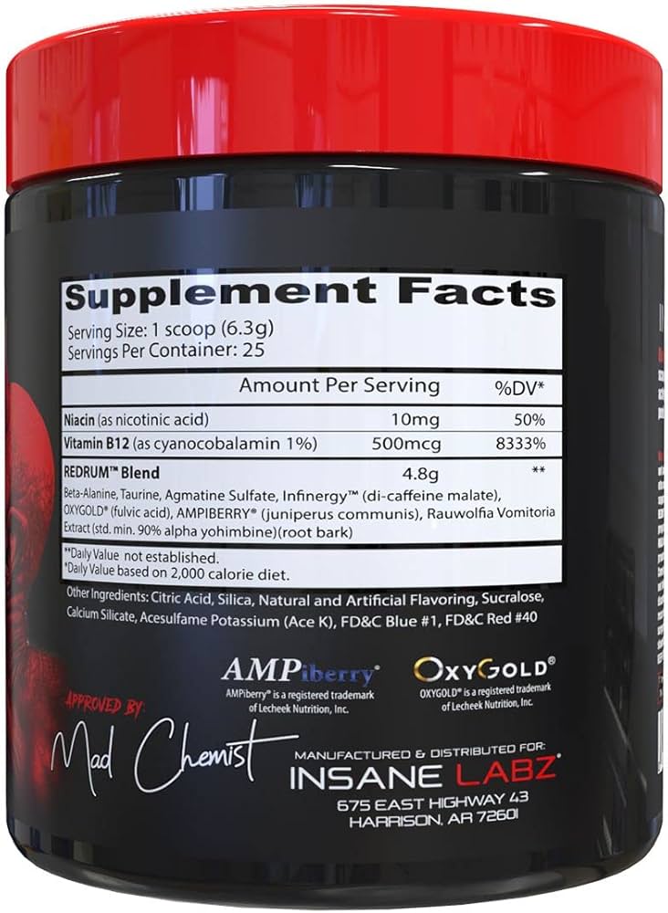 Amazon.com: Insane Labz Redrum High Stim Pre Workout NO Booster